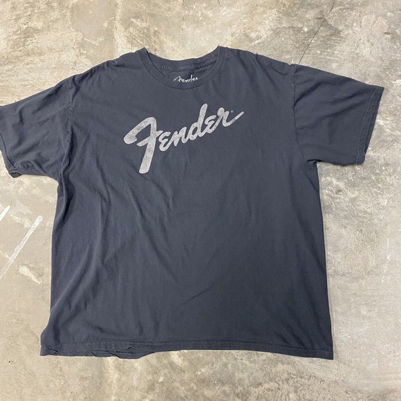 Fender Other - FENDER Men’s XXL Gray Distressed Graphic Logo Crewneck Basic T-Shirt Casual